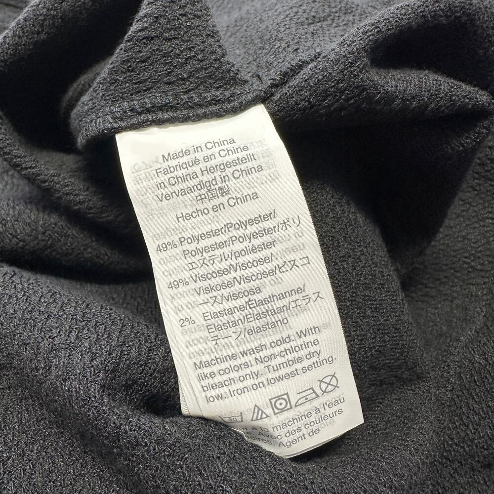New Madewell Black Cross Front Button Dress Faux Wrap Puff Sleeve Retro Size XL - Picture 11 of 12